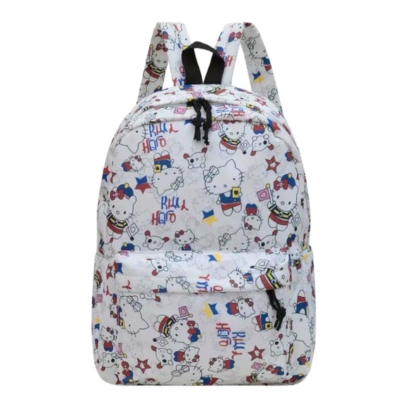 🆕 Hello Kitty Graffiti Print Backpack - Durable Material, Trendy School Bag - Picture 9 of 11